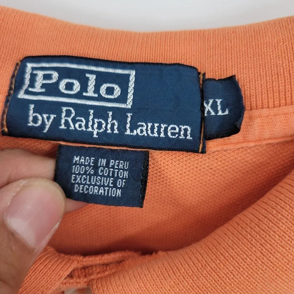 Polo By Ralph Lauren Short Sleeve Polo Shirt Henley Collar Cotton XL Mens